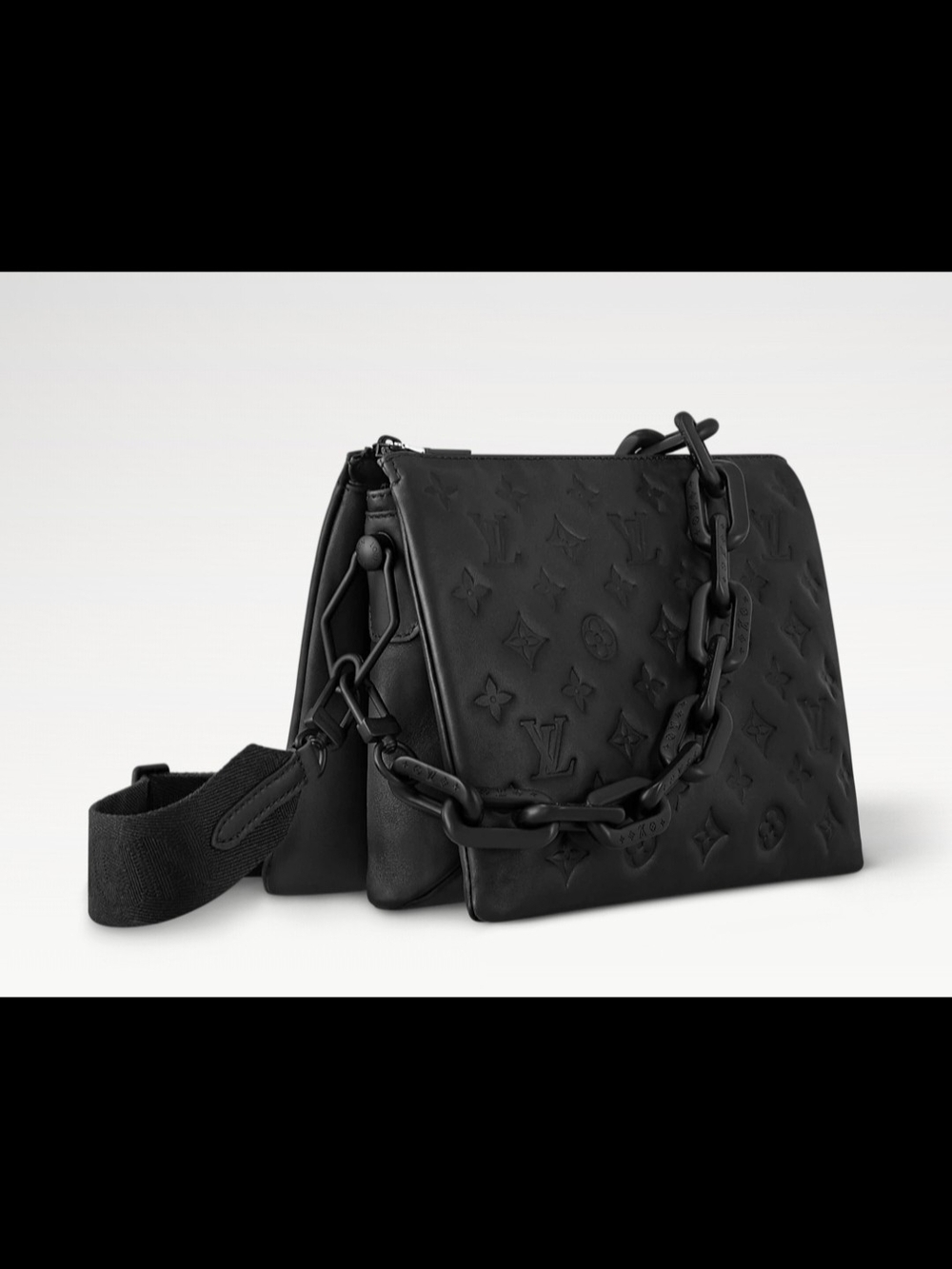 NWOT Inspired Black Coussin PM Puffy Monogram Clutch Shoulder Bag; Dust Bag